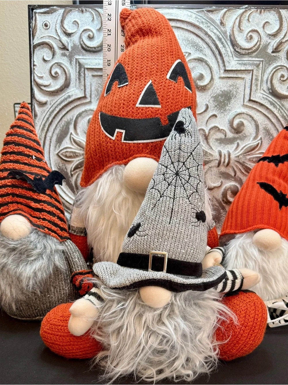 🎃 Set of 4 Halloween Sitting Knit Gnomes